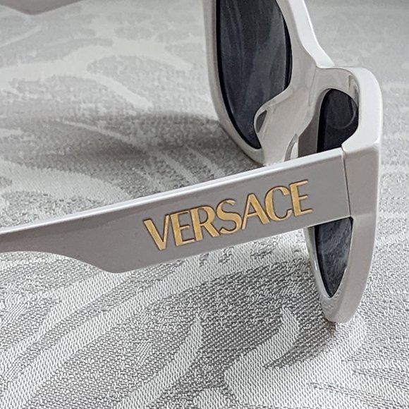 NEW! Versace 56MM Cat Eye Sunglasses White - Picture 4 of 7